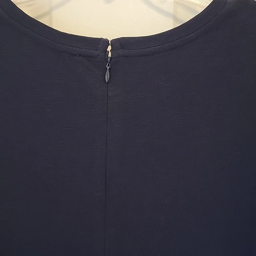 Nwt Loft Navy Shift Dress Eyelet Sleeve Large - Picture 6 of 7